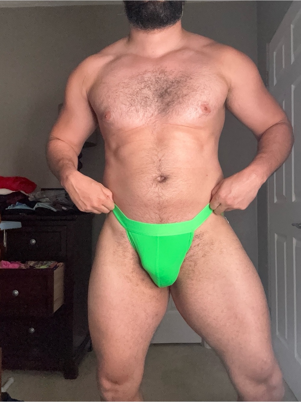 TODD SANFIELD Men's Bright Green Briefs Jockstrap - Picture 5 of 5